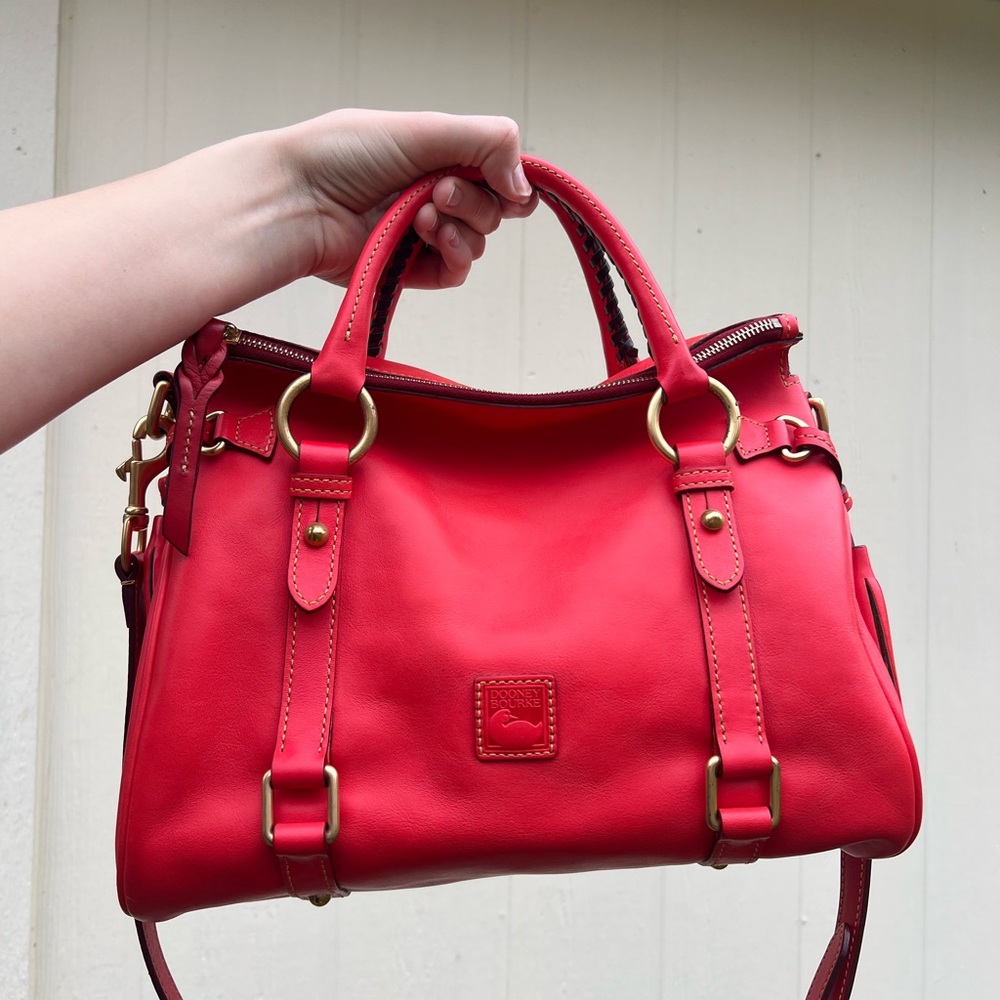 RARE! Dooney & Bourke Florentine Small Satchel in the color STRAWBERRY!